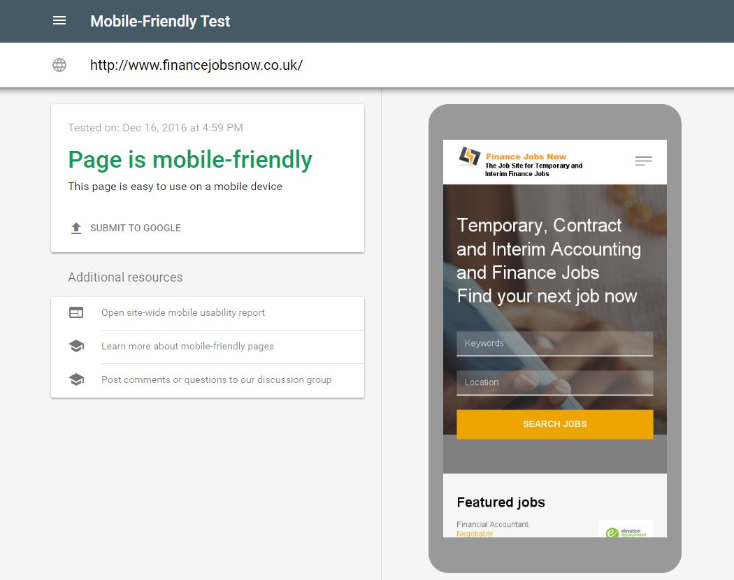 JobMount is ready for Google mobile-first index