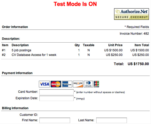 Employer payments credit card invoice 5