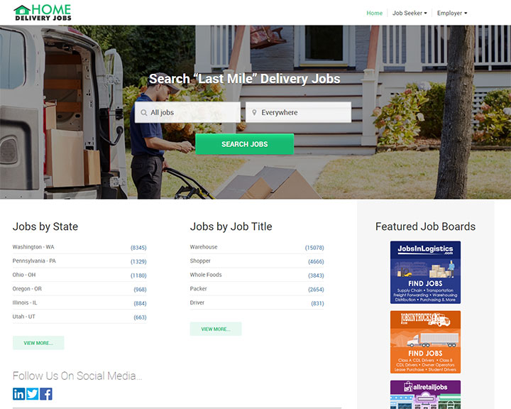 job board software client homedeliveryjobs