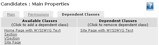 Dependent classes
