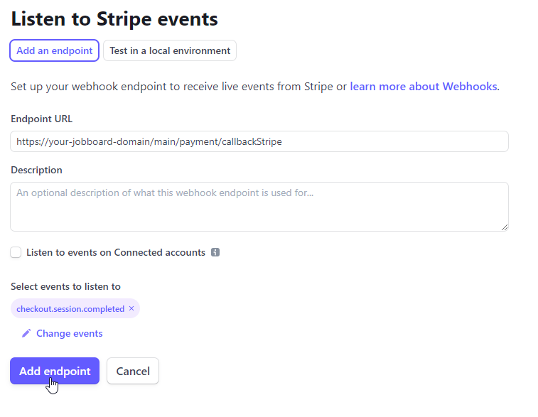 Add endpoint complete