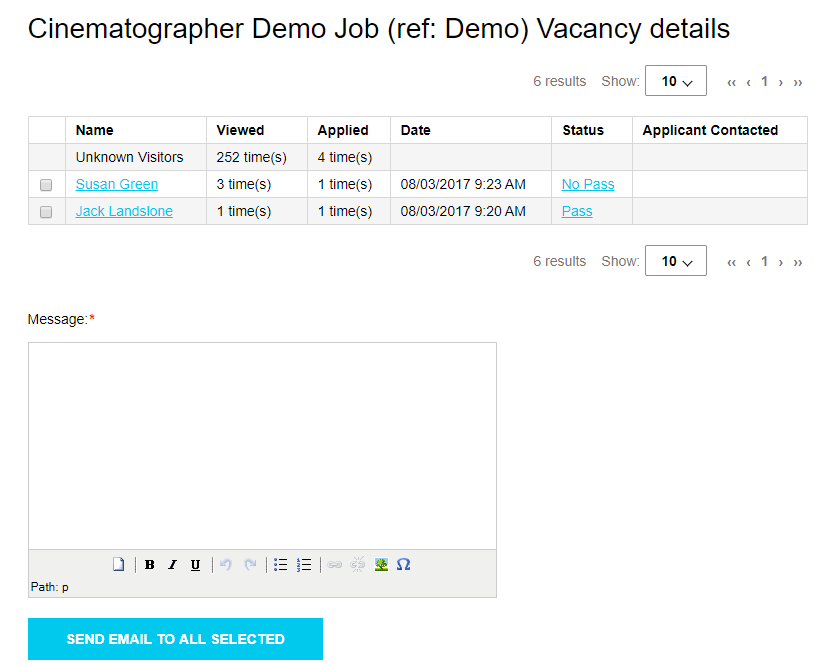 Applicant view