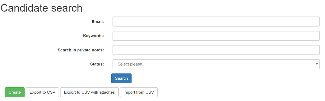 Candidate search form