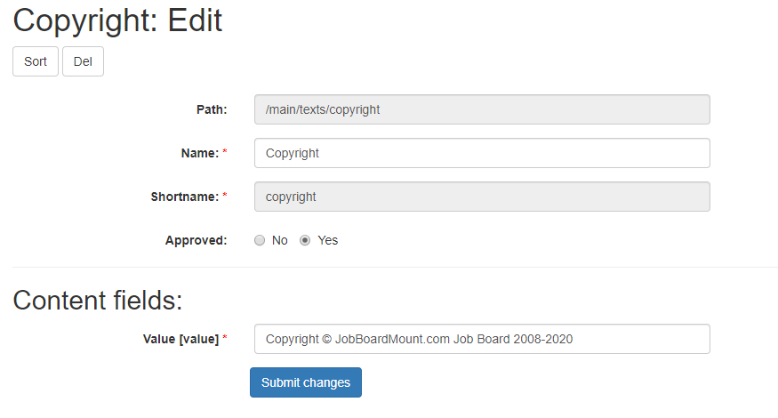 Copyright text editing