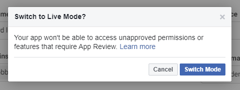 Facebook switch mode