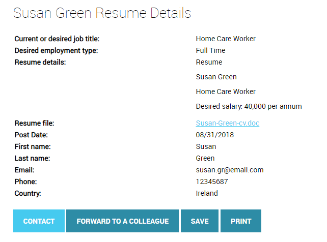 Forward resume