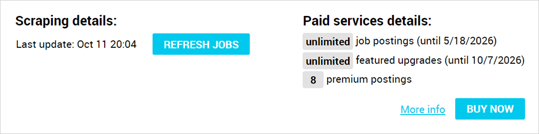 Jobs manager job board feature