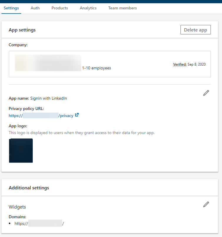 Linkedin add domain