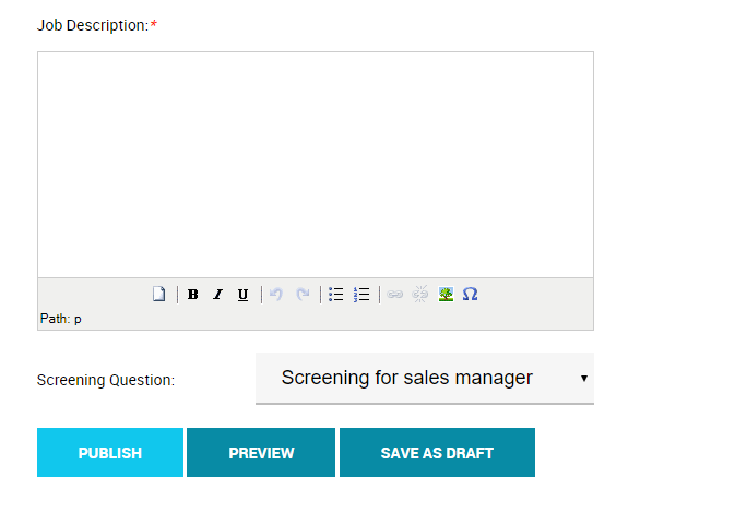 Post a job with screening questions