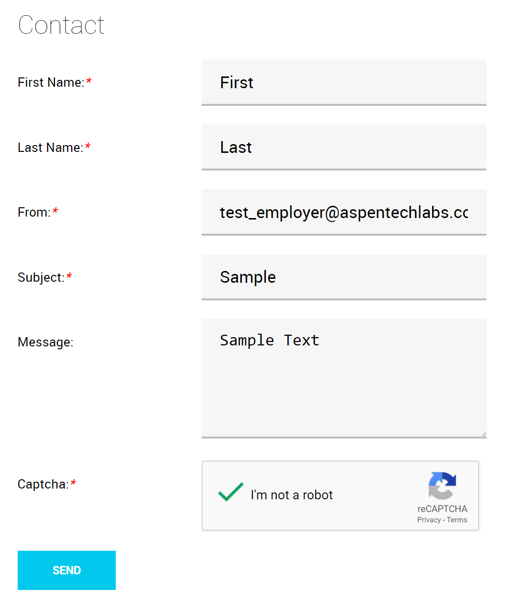 Application tracking and contact candidate form