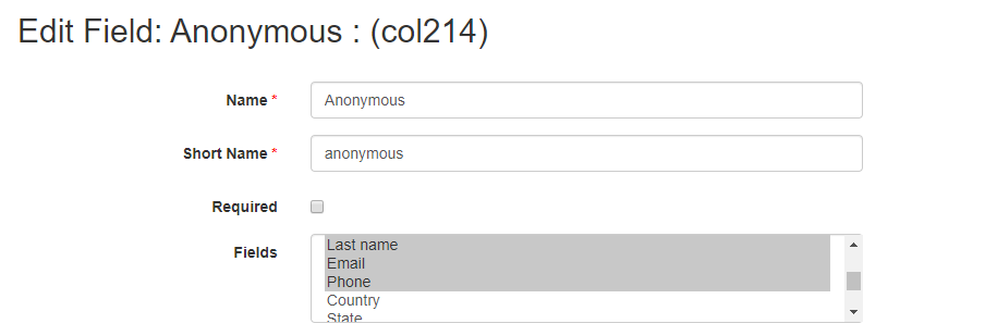 Hidden fields in anonymous
