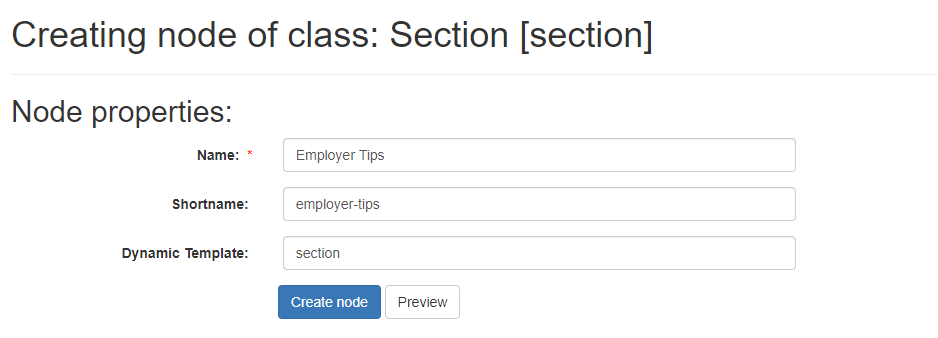 Section specific