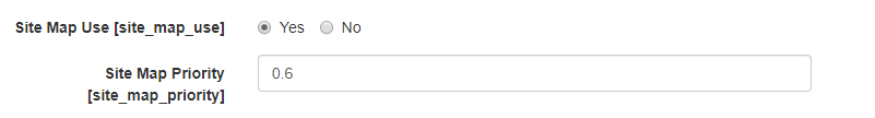 Sitemap settings