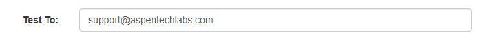 Test to field in email