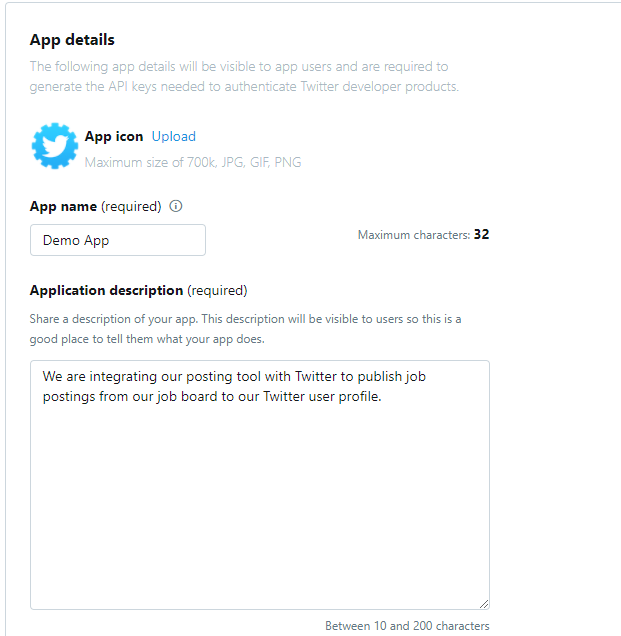 Twitter app details 1