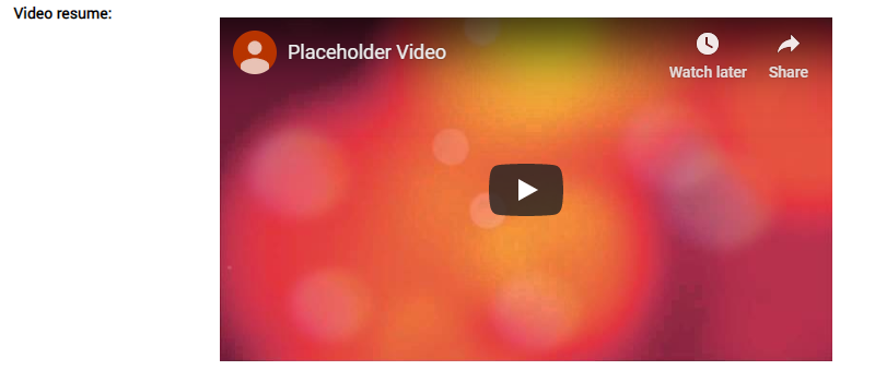 Video resume